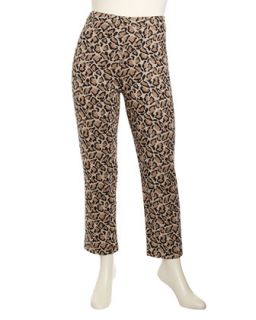 Leopard Print Pique Pants, Womens