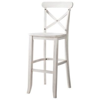 Barstool French Country X Back Bar Stool   White