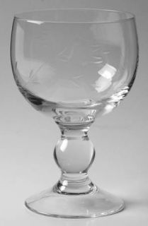Princess House Crystal Heritage Grande Glass   Gray Cut Floral Design,Clear
