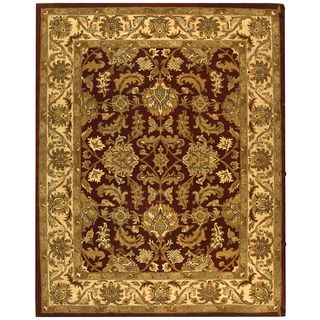 Handmade Heritage Kashan Red/ Ivory Wool Rug (96 X 136)