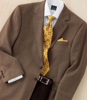 Signature 2 Button Wool Tan/Brown Check Sportcoat  Regal Fit JoS. A. Bank