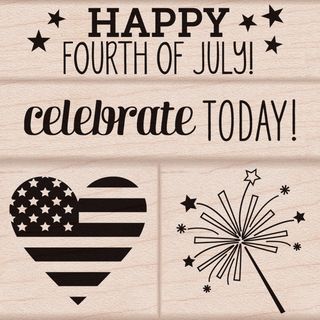 Hero Arts Mounted Rubber Stamp Set 3x3 4th Of July