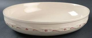 Longaberger Woven Traditions Traditional Red 13 Round Serving Bowl, Fine China