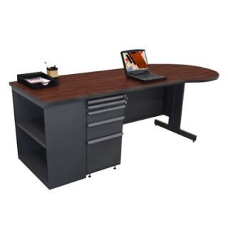 Marvel Office Furniture Teachers 87 Conference Desk with Bookcase ZTCB8730 F