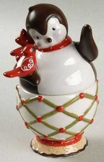 Department 56 Hot Cocoa Candy Jar with Lid, Fine China Dinnerware   Penguin,Snow