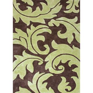 Hand tufted Transitional Abstract Pattern Brown Rug (5 X 8)