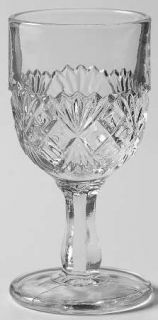 Co Operative Flint Sheaf & Block Wine Glass   Pressed Glass,Stem # 200,Fan&Criss