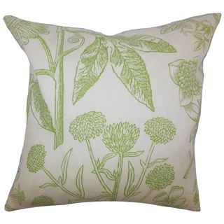 Neola Floral Down Filled Throw Pillow Green