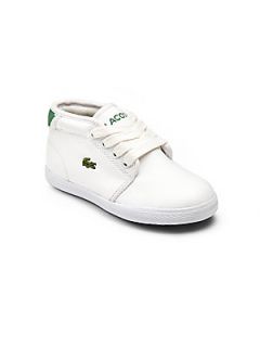 Lacoste Infants & Toddlers Leather Lace Up Sneakers   White Green