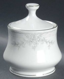 China Pearl Olivia Sugar Bowl & Lid, Fine China Dinnerware   Lilac/Gray/White Sp