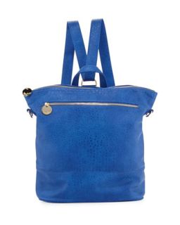 Pebbled Faux Leather Backpack, Cobalt