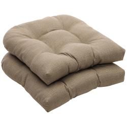 Outdoor Taupe Textured Solid Wicker Seat Cushions (set Of 2)
