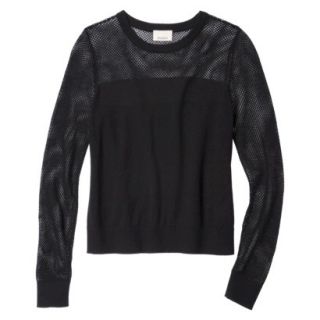 AMBAR Womens Mesh Sweater   Ebony XL