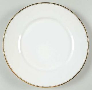 Chateau Yukon Dinner Plate, Fine China Dinnerware   White W/Gold Trim&Pen Line,G