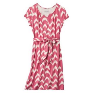 Cherokee Womens Belted Chevron Knit Dress   Coral   L