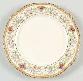 Baronet Duchess Salad Plate, Fine China Dinnerware   Mustard Band,Floral Vase,Gr
