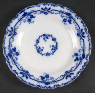 Johnson Brothers Oxford (Flow Blue) Luncheon Plate, Fine China Dinnerware   Flow