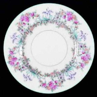Royal Worcester June Salad Plate, Fine China Dinnerware   Pink,Yellow&Blue Flowe
