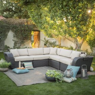 Belham Living Cordova All Weather Wicker Sectional Set   Seats 5 Multicolor  