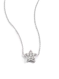 Diamond & 14K White Gold Star Necklace   Diamond