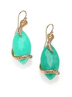 Alexis Bittar Crystal Wrapped Marquis Drop Earrings   Teal
