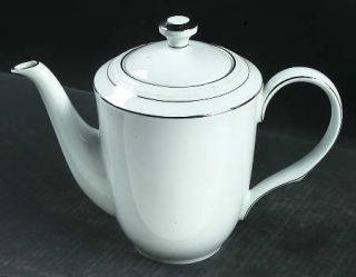 Noritake Stoneleigh Tea/Coffee Pot & Lid, Fine China Dinnerware   Embossed Scrol