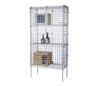 Focus Security Cage, Chrome Plated, 18 in D x 36 in L x 64 in H, Cage Only