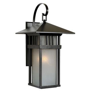 Bali Collection 1 light Wall Mount Outdoor Matte Black Light Fixture