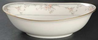Noritake Orient Point 9 Oval Vegetable Bowl, Fine China Dinnerware   Ivory,Peac