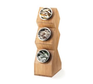 Cal Mil 3 Compartment Cylinder Space Saver Display Only   Bamboo