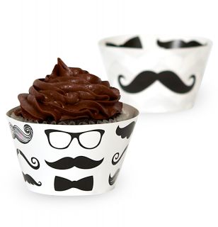 Mustache Cupcake Wrappers (12)