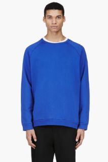 Acne Studios Blue Oversized Crewneck Sweater