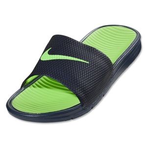 Nike Benassi Solarsoft Slide (Midnight Navy/Flash Lime)