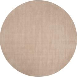 Hand crafted Beige Solid Casual Dipson Wool Rug (6 Round)