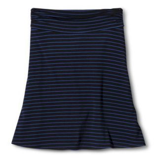 Merona Womens Jersey Knit Skirt   Black/Waterloo Blue Stripe   XS