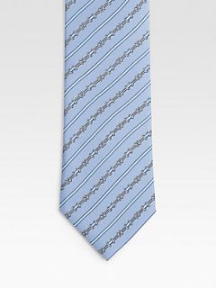 Gucci Stripe Print Tie   Bluette