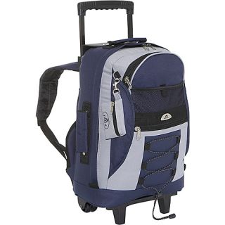 Wheeled Backpack with Bungee Cord   Navy/Gray