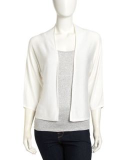 Open Front Cardigan, White